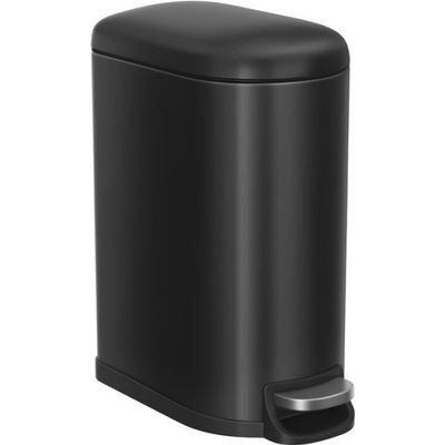 Poubelle Salle De Bain Tatay 6L - Couvercle Inclinable, Polypropylène Sans BPA, Noir 19x19x28cm