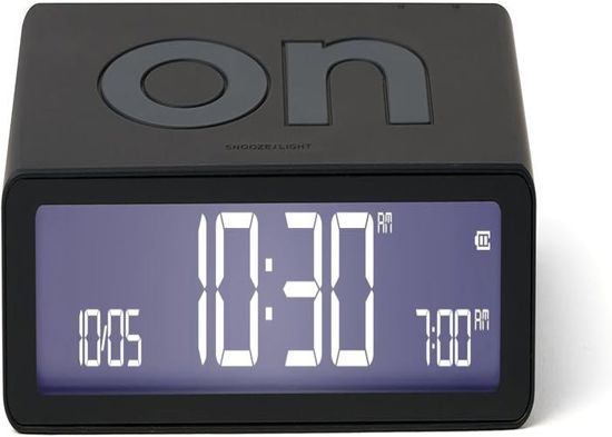 Réveil Lexon Flip Classic - Réversible ON/OFF, Rechargeable USB-C, Fonction Snooze - Écran LCD Tactile