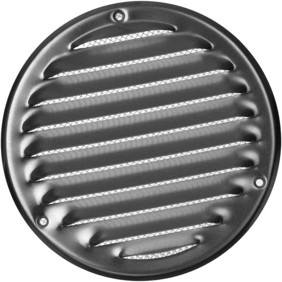 Grille D'aération Aluminium 80 Mm Noir Brossé - Pour PC, Armoire électronique - Dimensions 116x116 Mm - Avec Grille De Protection Et Vis