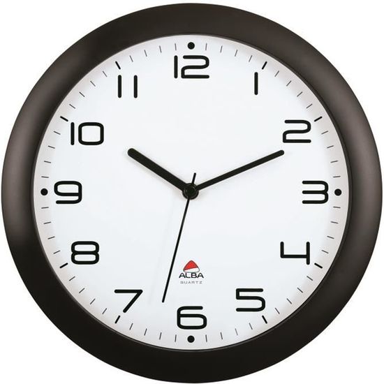 ALBA Horloge silencieuse 30cm quartz - Noir