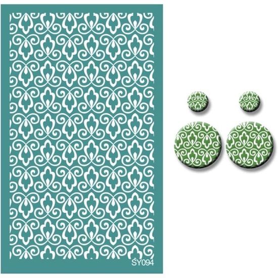 3 Pièces Pochoirs De Sérigraphie En Argile Polymère, Kit De Sérigraphie Réutilisable DIY, Modèles De Plaque D'Impression De Grattoirs De Texture DIY Pour Boucles D'Oreilles En Argile De Bijoux(#4