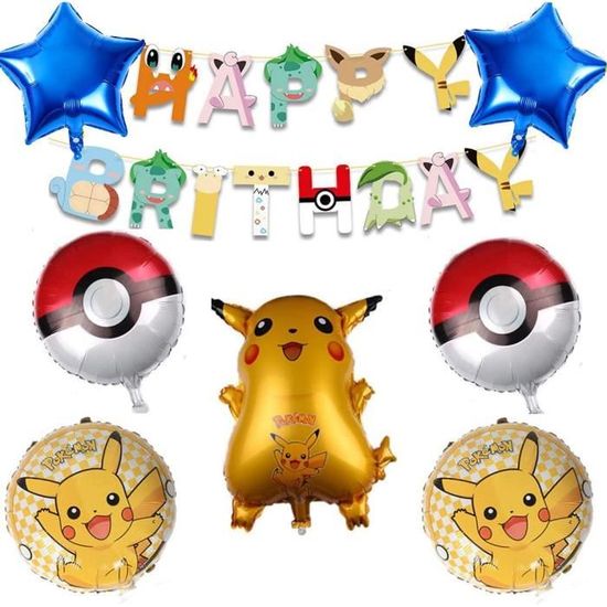 Pikachu Decoration D Anniversaire Pour Enfant Poke Pikachu Ballons Pikachu Decoration D Anniversaire Cdiscount Maison
