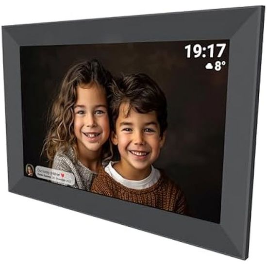 Cadre Photo Numérique DENVER PFF-1037BLACK 10.1 Pouces Tactile WiFi - Application Frameo