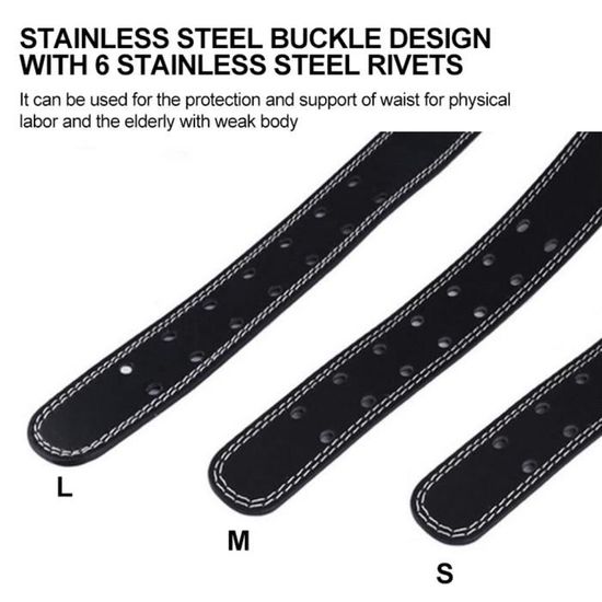 Ceinture D'haltérophilie Réglable Noir Nylon - Support Dos Pour Entraînement Force