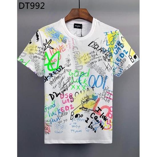 Dsquared2 T shirt Col Rond Pour Homme Et Femme En Coton