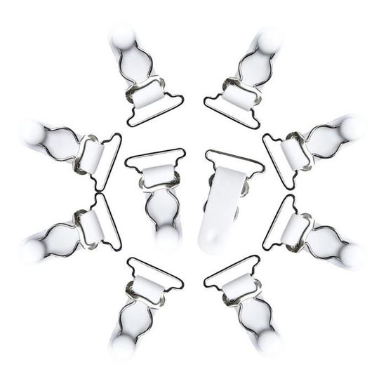 10x Courroies Porte-jarretelles - Clips Métal - Réglables - Noir Et Blanc - Pour Bas De Cuisse Et Sous-vêtements