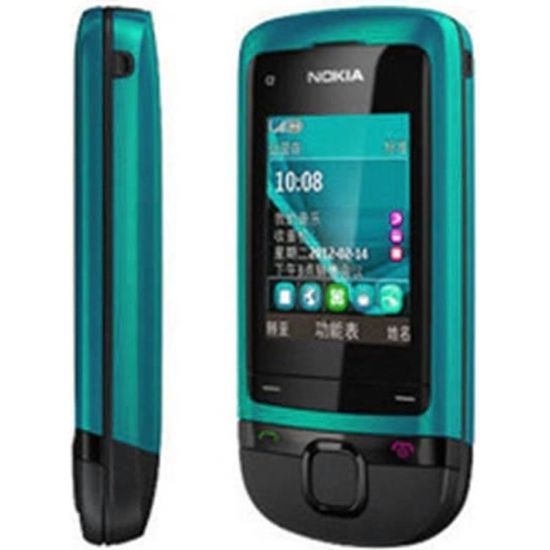 dima-Nokia C2-05 Débloqué Réseau 2G 2 "GPRS Appareil Photo Téléphone Portable MP3 Bluetooth [bleu]
