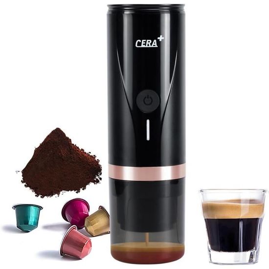 Machine à Expresso Portable 3-en-1 - Mini Café Auto-chauffant USB Pour Capsule, Moulu Et Voiture