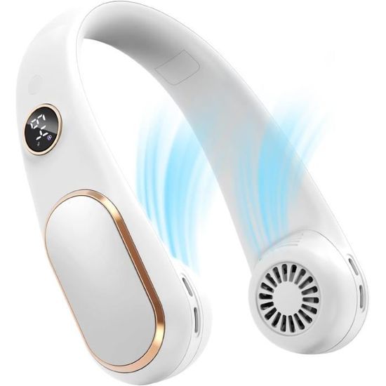 Ventilateur De Cou Rechargeable - Mains Libres, 100 Vitesses, Batterie 4000mAh, Pour Le Sport Et Les Déplacements