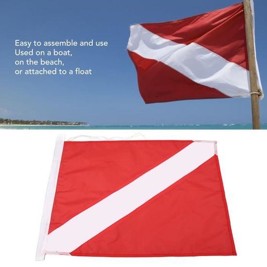Drapeau De Plongée Alpha 50x35 Cm - Polyester, 2 Oeillets, Pour Intérieur Et Extérieur, Bleu Et Blanc