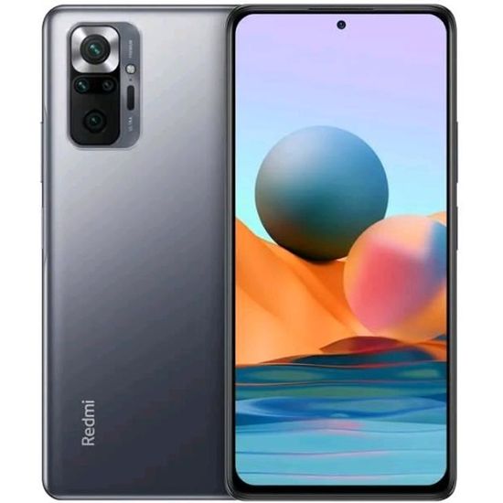 Xiaomi Redmi Note 10 Pro 6 Go  RAM 64 Go de ROM  108MP Quad Camera Snapdragon 732G 120Hz AMOLE GRIS