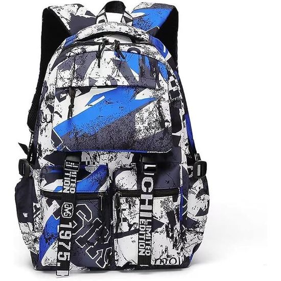 Sac a dos d etudiant pour ordinateur portable 15 6 pouces sac a dos universitaire de grande capacite pour adolescents Bleu Cdiscount Bagagerie Maroquinerie