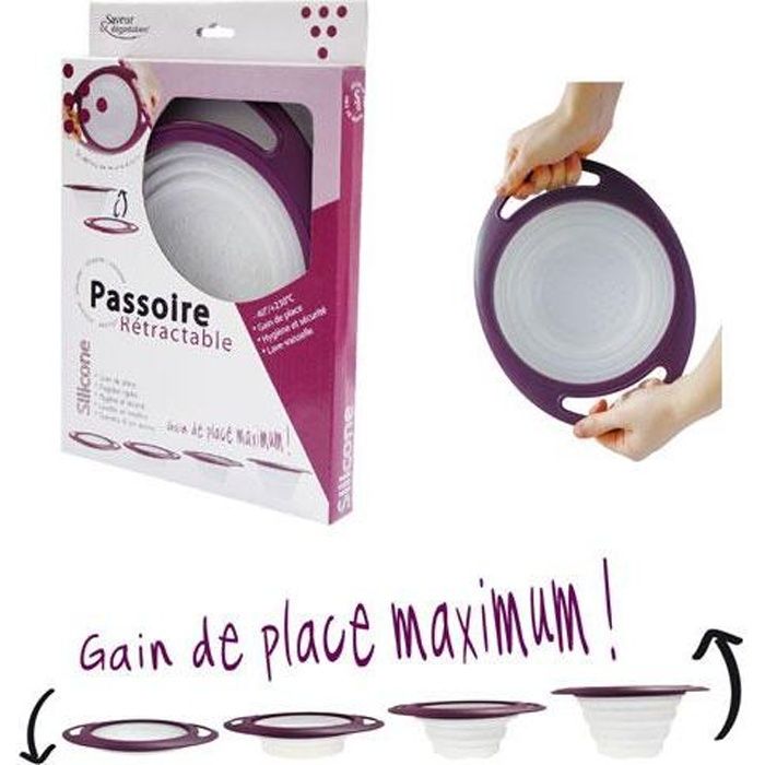 Grande passoire en silicone rétractable