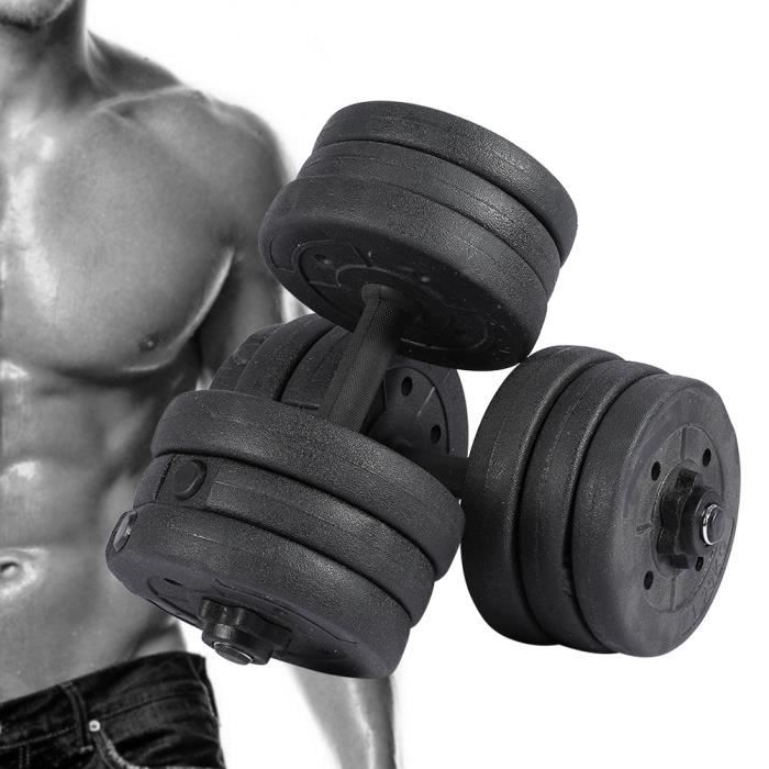 Jeu d'haltères 20kg haltères mis en forme gym poids biceps triceps poids formation libres -YNJ