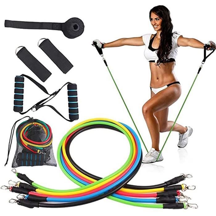 11 pcs - ensemble caoutchouc naturel Latex Fitness bandes de résistance exercice élastique Pul ne7199