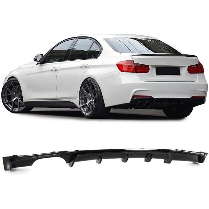 DIFFUSEUR ARRIERE M PERFORMANCE NOIR BRILLANT BMW SERIE 3 F30 DOUBLE SORTIE GAUCHE
