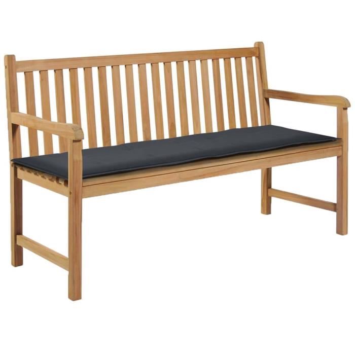Coussin de Banc de Jardin Terrasse Style Contemporain Banquette de Jardin Extérieure Anthracite 150 x 50 x 3 cm