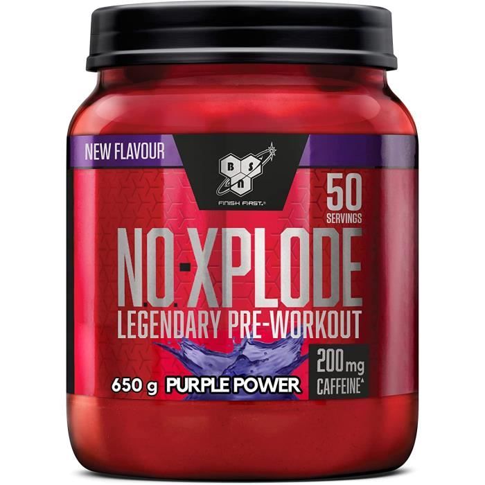 Medecine Du Sport - N.O.-Xplode Pre Workout Poudre Complément Alimentaire Caféine Vitamine Zinc Purple Power 50 Portions