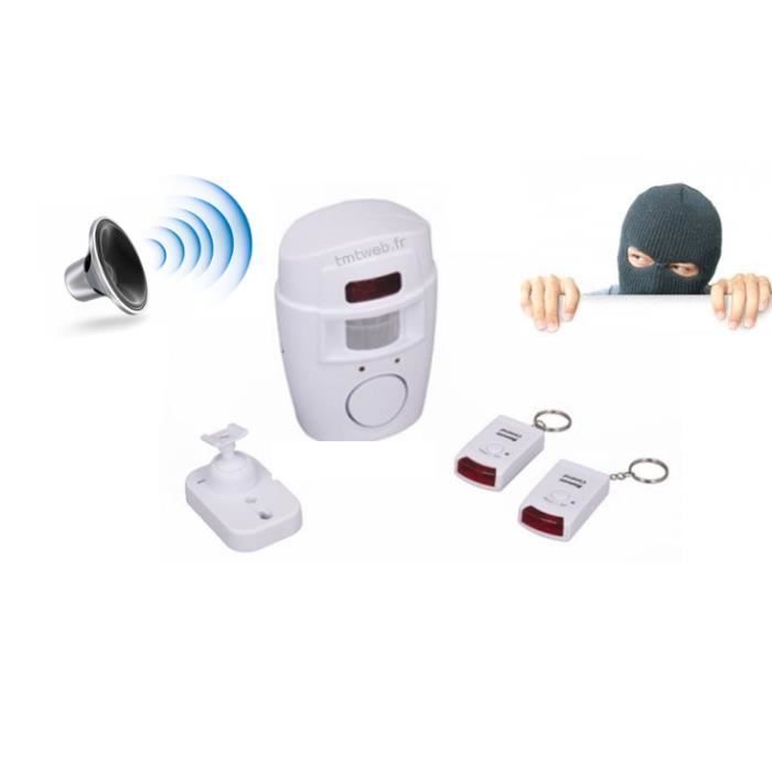 Alarme sans fil 105db-Installation en 01 minutes !!02 telecommandes comprises
