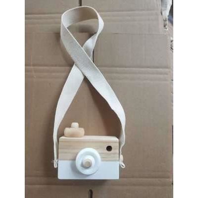 Appareil photo enfant,Mignon en bois appareil photo jouet photographie accessoires décoration bébé enfants suspendus - Type WHITE