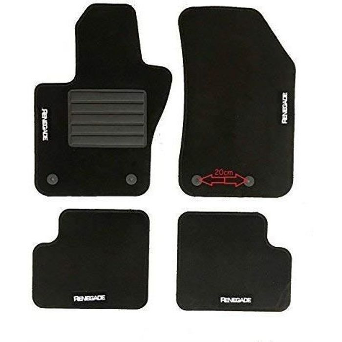 Jeu de 4 tapis moquette pour JEEP RENEGADE 2014>