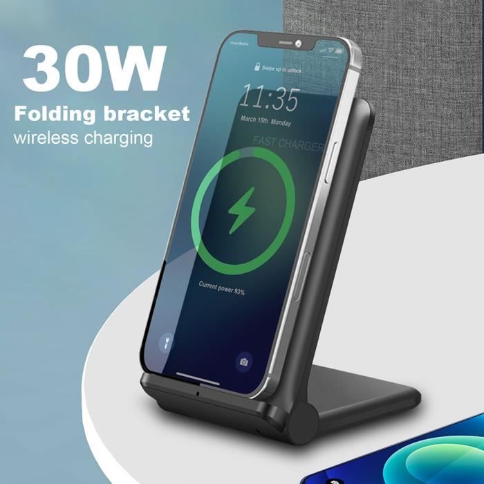 30W qi chargeur sans fil support de charge portable pour Iphone 13 12 11 Series Samsung S21 S20 S10 Huawei p40pro