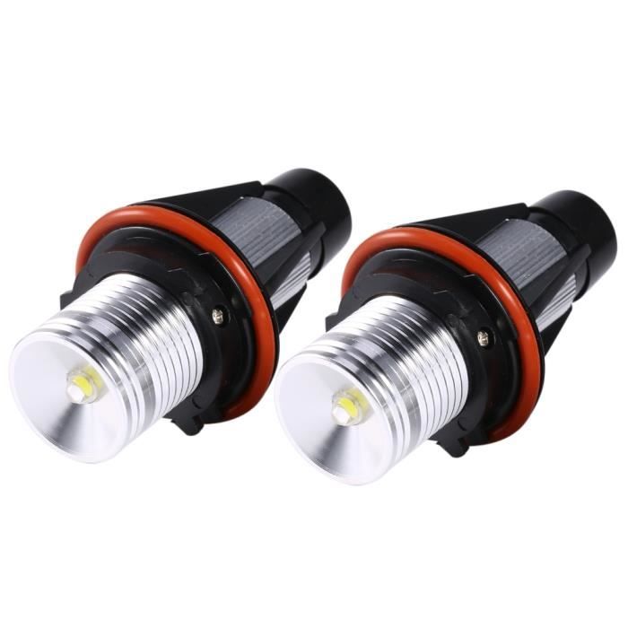 HURRISE Lumière LED Angel Eyes de voiture 2 pièces 5W blanc LED ange yeux Halo anneau ampoules de lampe pour BMW E39 E60 E53 E63
