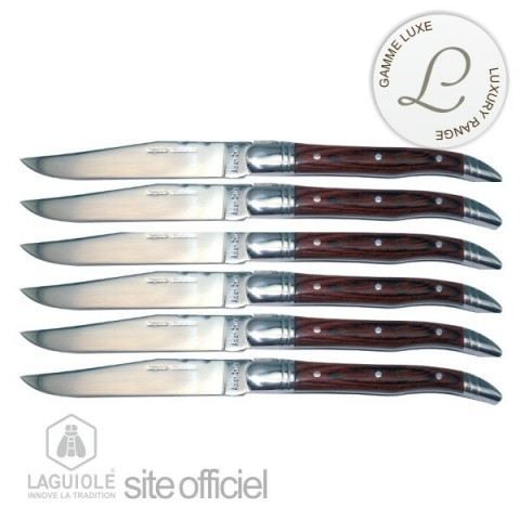 Coffret luxe 6 couteaux manche bois exotique