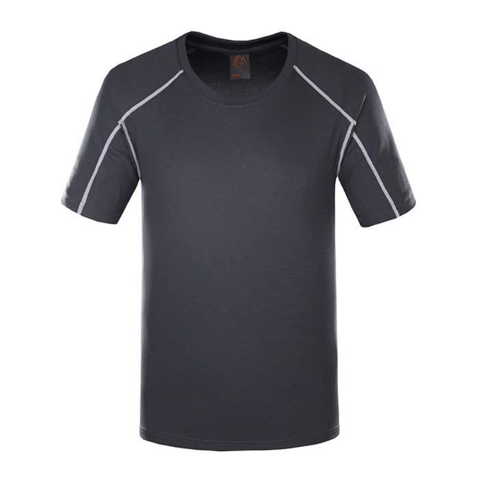 Tee Shirt de Sport Running Homme Fitness Manches Courtes Respirant Confortable Séchage Rapide