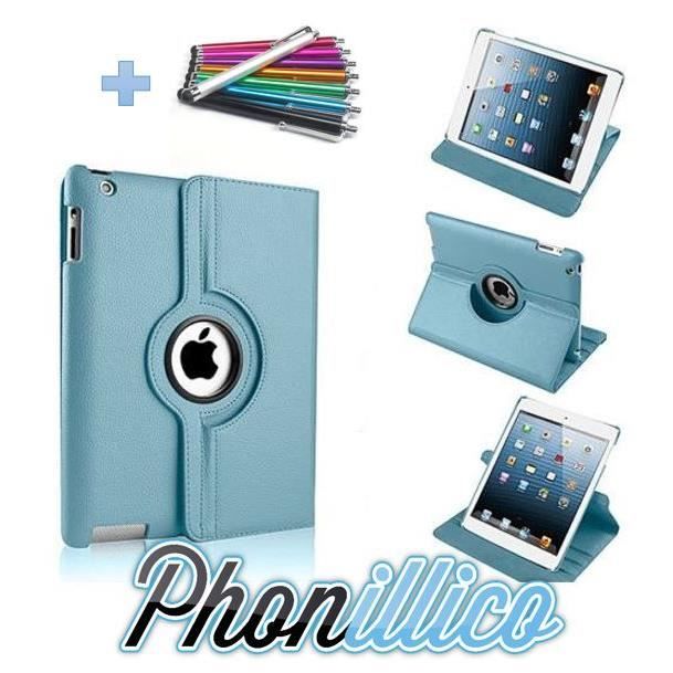 Coque Bleu ciel + Stylet compatible Apple iPad Air 1 / Air 2 Phonillico®