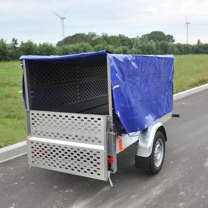 Bâche de remorque + bâche en caoutchouc pour remorque 209 x 114 x 88cm bâche de remorque haute