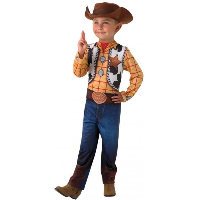 Toy Story - Disney - Déguisement Woody 7/8 ans (combinaison, chapeau) - Costume Enfant - Panoplie