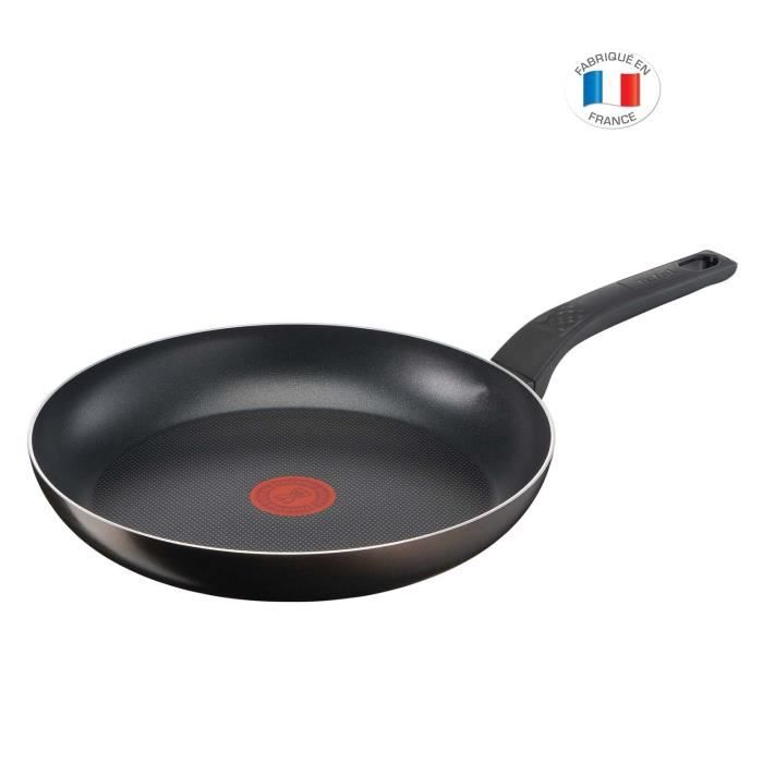 TEFAL B5540602 Easy Cook&Clean Poêle 28 cm, Antiadhésive, Tous feux sauf Induction, Thermo-Signal, Cuisson saine, Fabriqué en France