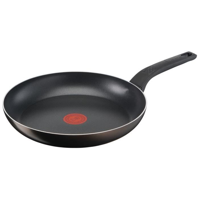 TEFAL B5540602 Easy Cook&Clean Poêle 28 cm, Antiadhésive, Tous feux sauf Induction, Thermo-Signal, Cuisson saine, Fabriqué en France