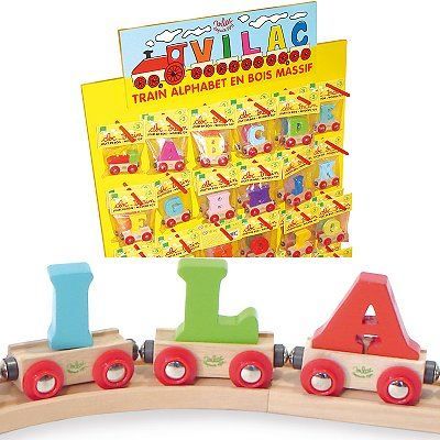 Lettre wagon en bois - X