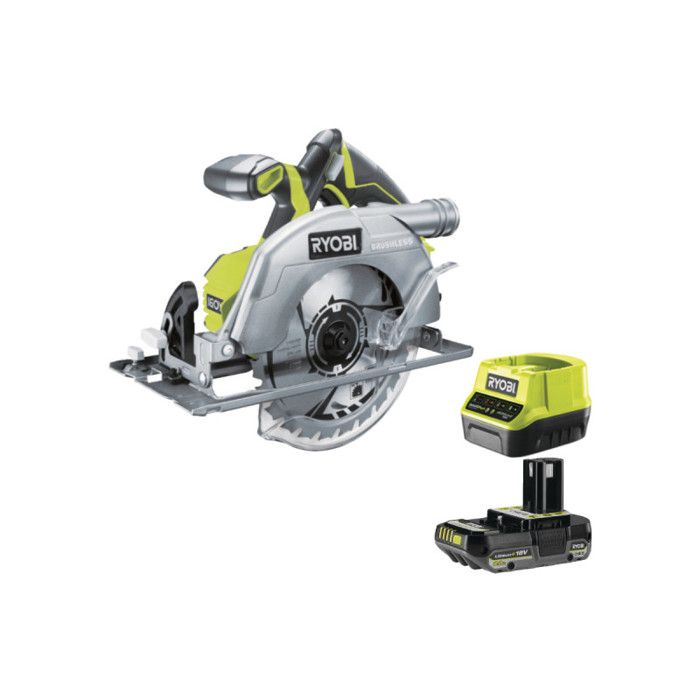 Pack RYOBI Scie circulaire R18CS7 0 18V One+ Brushless 1 Batterie 2.0Ah 1 Chargeur rapide - vue 7