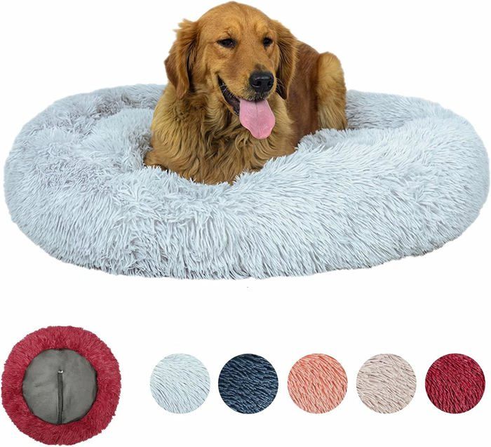 Panier Chien Chat Donut – 40 Cm, Bord Surélevé, Déhoussable Lavable, Antidérapant, Doux Et Moelleux - 8