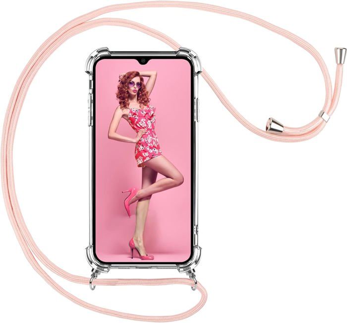Coque IPhone 17 Pro Avec Cordon De Cou - étui Bumper Transparent TPU, Anti-chute, Avec Lanyard Réglable, Couleur Noire