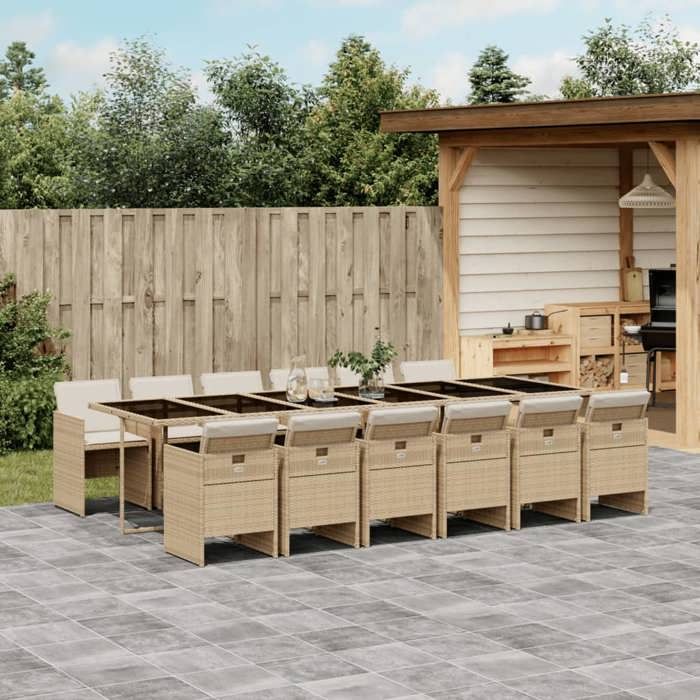 Ensemble à manger de jardin et coussins 13 pcs vidaXL