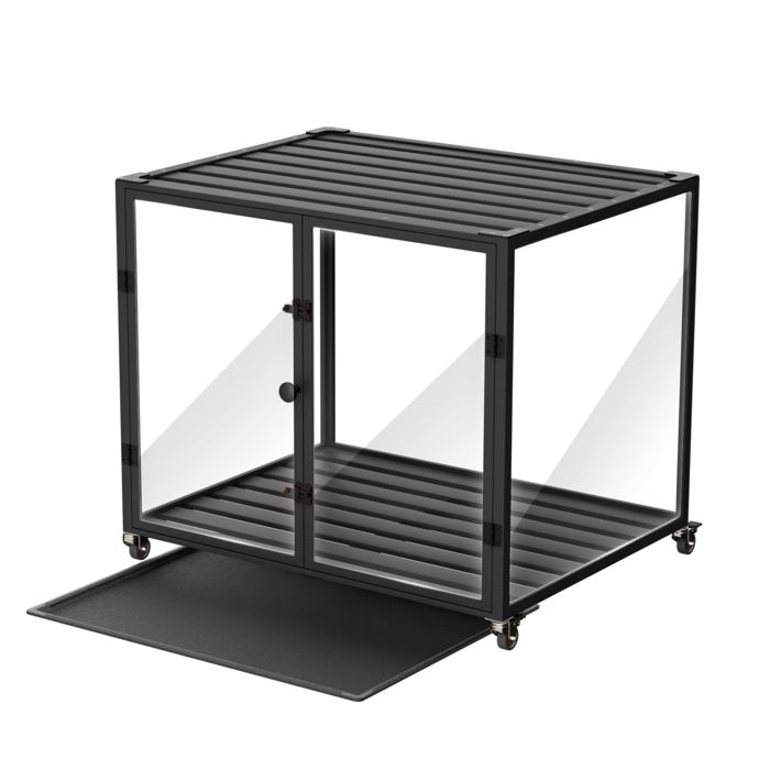 Meilleurs prix pour Cage pour Chien, Niche Moderne pour Chiens Moins de 50kg, Maison de Chien avec Roulette 76x58x66.5cm