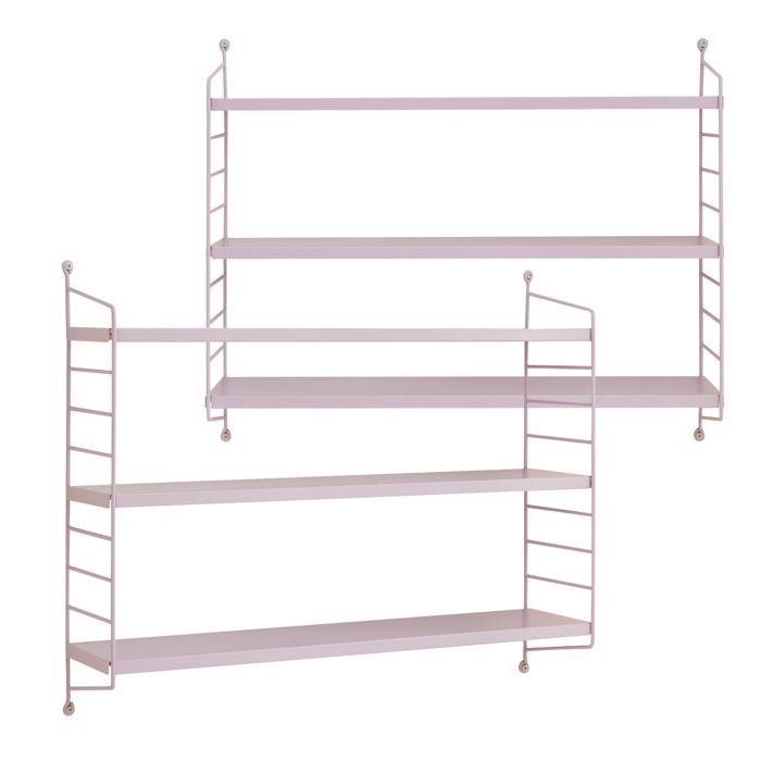 Lot De 2 Étagères Murales 3 Niveaux Style Industriel - Rangement Salon Chambre Cuisine 50x60x15cm