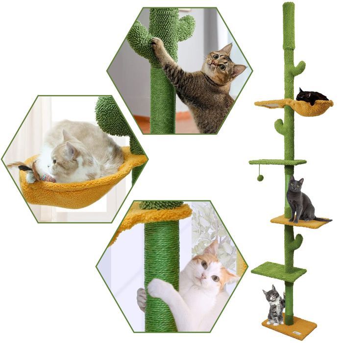 Meilleurs prix pour Tutumi Arbre à chat Cactus Griffoir vert 265x40x25 cm