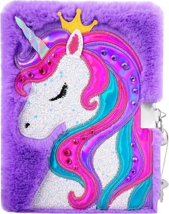 Agenda Licorne Avec Cadenas Pour Filles - Coffret Créatif Avec Stickers, Tampons Et Stylos - Cadeau Enfant 4-12 Ans