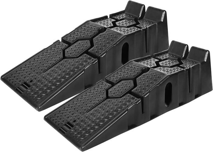Rampes D'Accès Pour Voiture - Lot De 2 - Capacité 2.5 Tonnes - Plastique Résistant - Hauteur 17 Cm