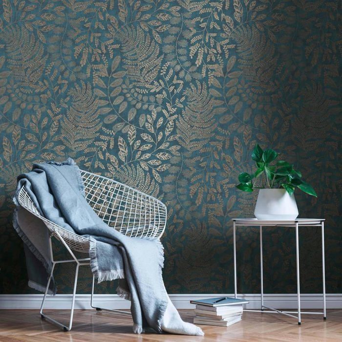 Papier Peint Motif De Chevrons Abstrait En Vert