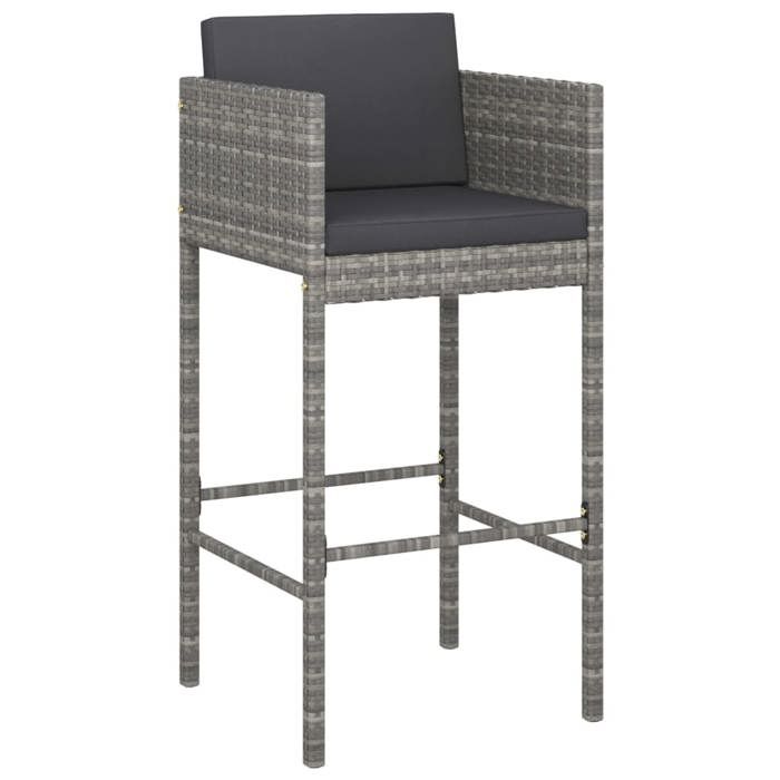 The Living Store Tabourets de bar de jardin et coussins lot de 2 résine