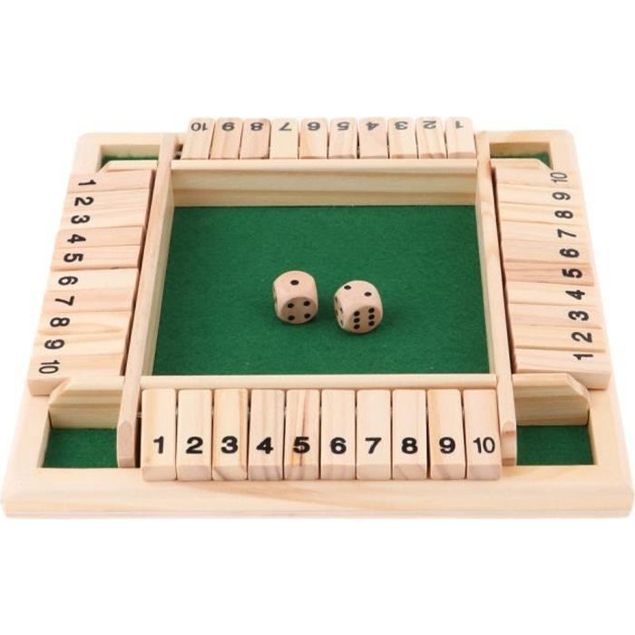 Jeu Shut The Box En Bois – Version 6 Joueurs, Dés éducatif, Stratégie Pour Enfants Et Adultes
