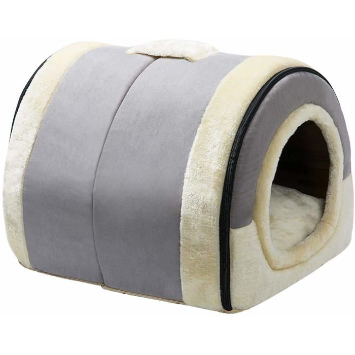 Cat Bed for Dogs Foldable 2 in 1 Soft and Warm Pet Kennel Crystal Velvet Beds