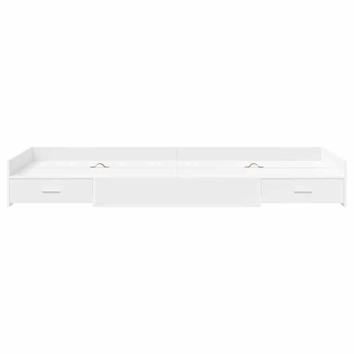 BURKE* Lit simple 70x190 cm Structure de lit classique avec tiroir Blanc 70 x 190 cm Bois dingénierie- LL5836