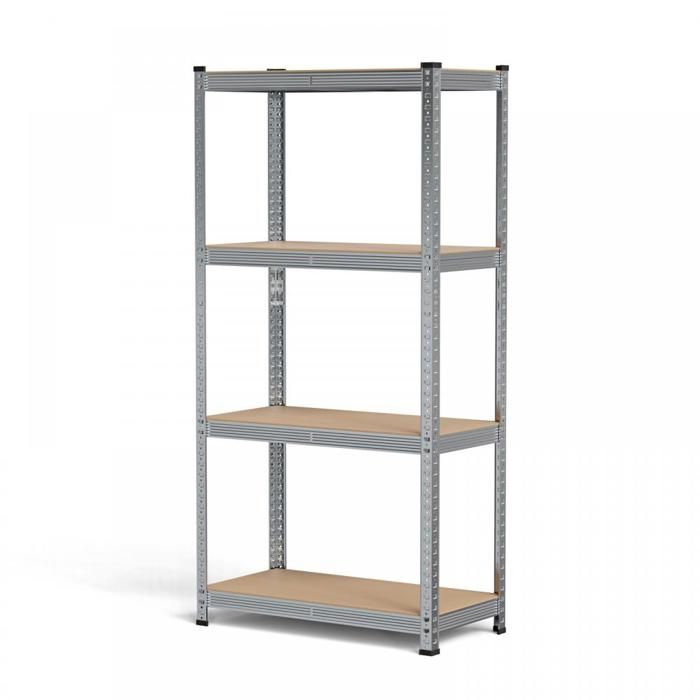 Étagère métallique à 4 niveaux rack de rangement polyvalent avec étagères réglables en hauteur 40 × 80 × 160 cm.